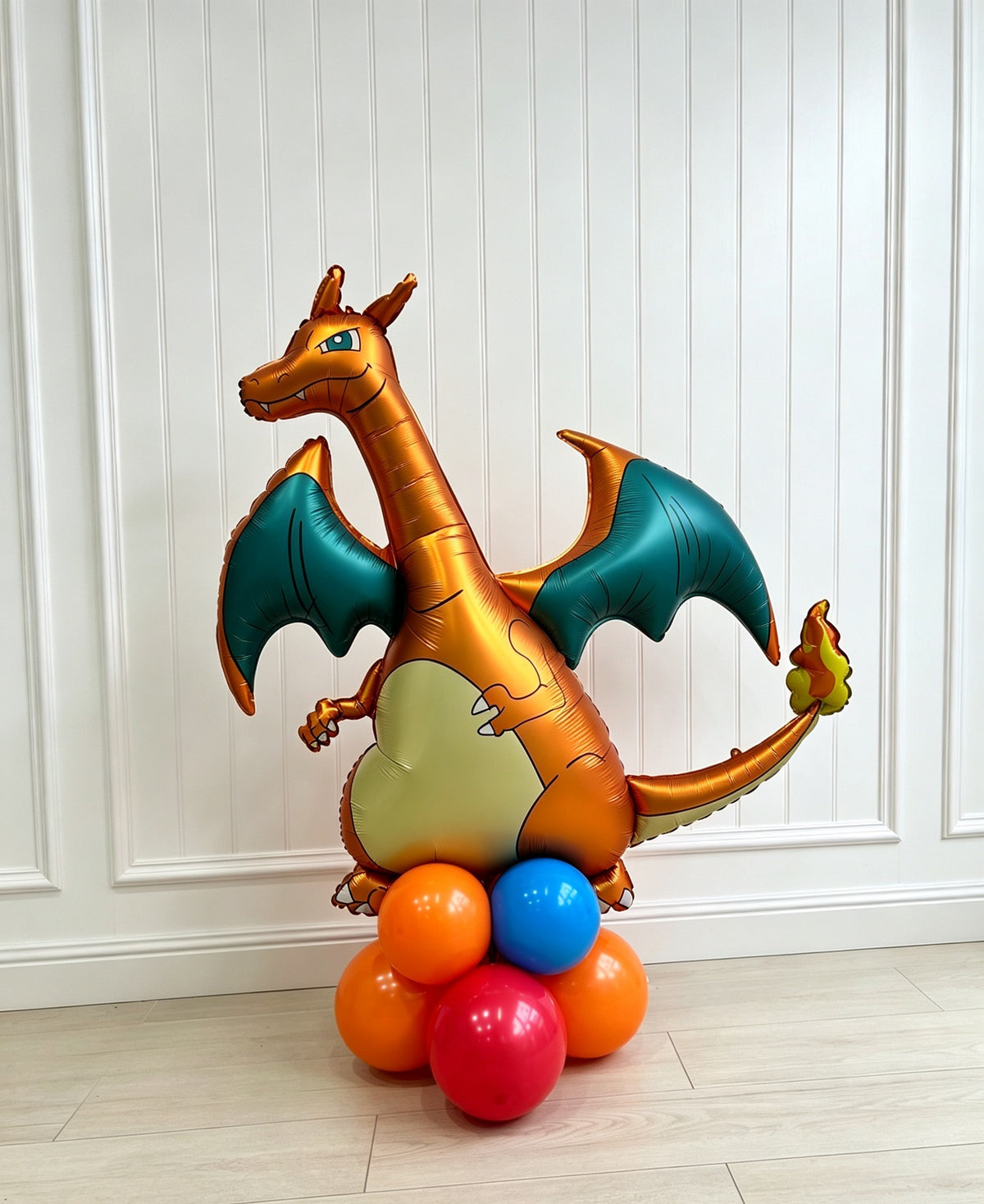 Balloon on Stand Charizard Balloon Red Orange Blue - Pokemon Theme
