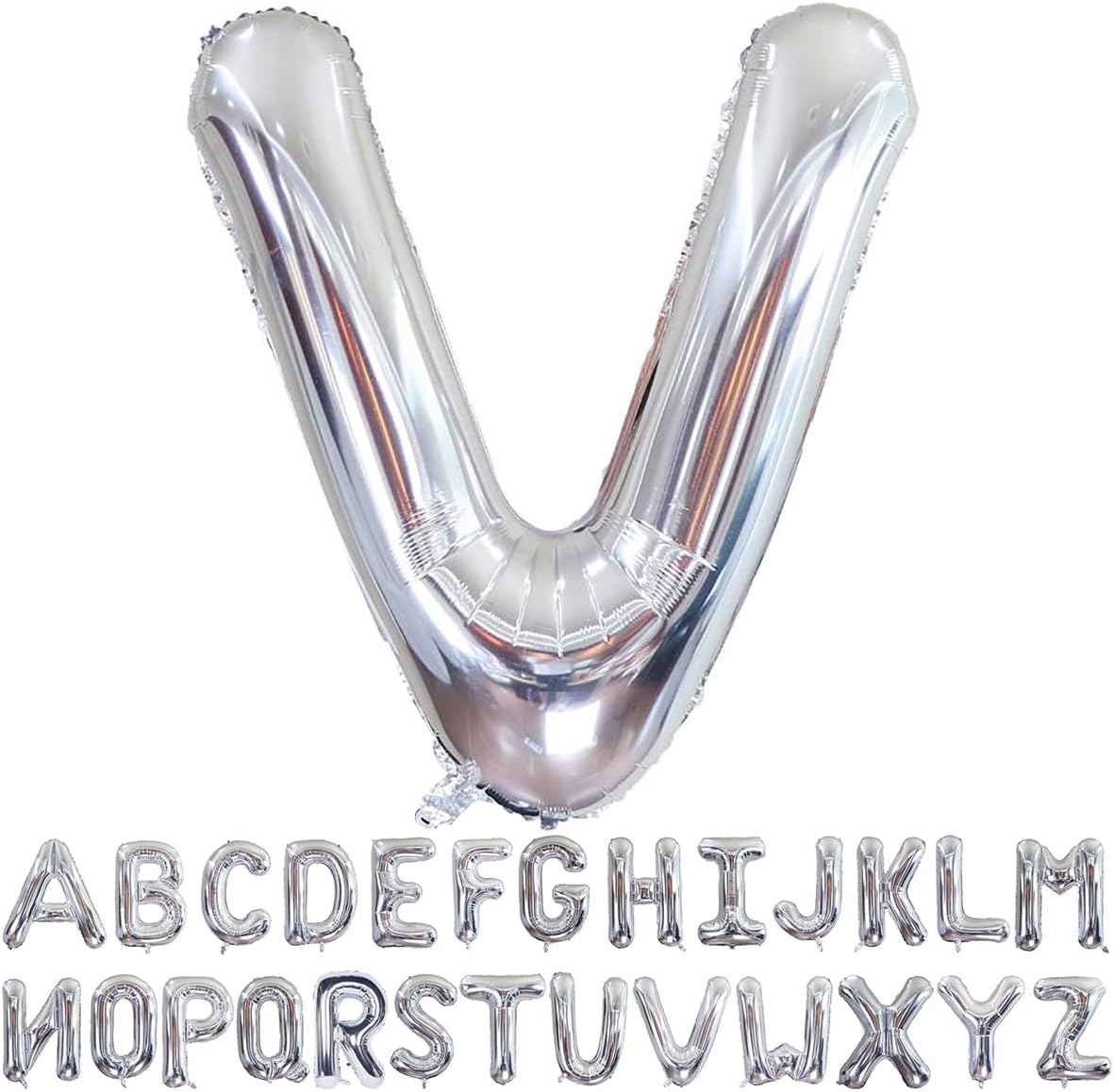 Helium Silver Letters A-Z Balloons