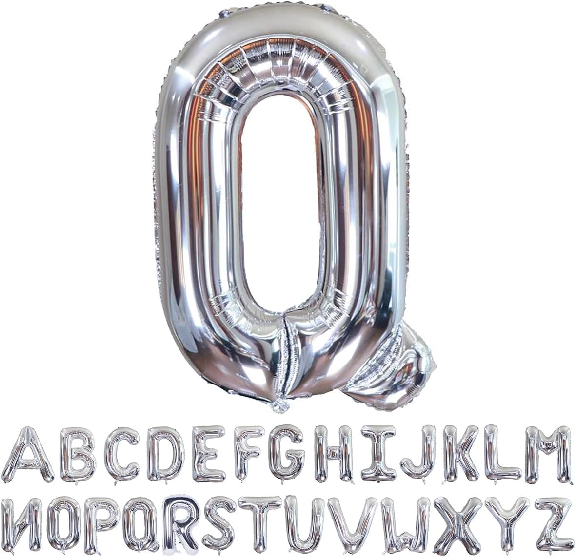 Helium Silver Letters A-Z Balloons