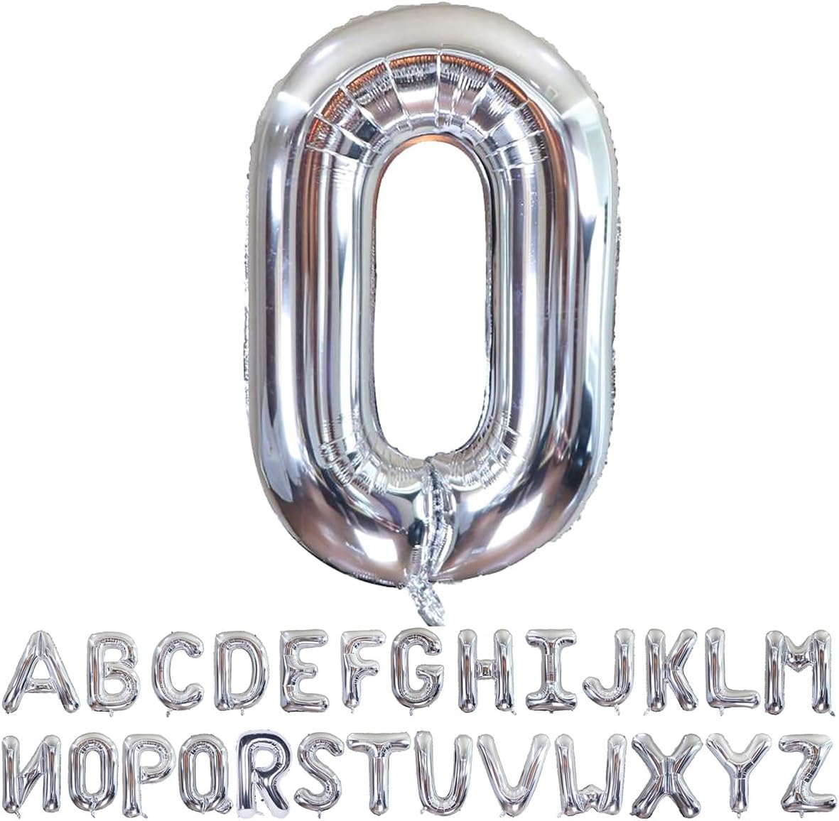 Helium Silver Letters A-Z Balloons