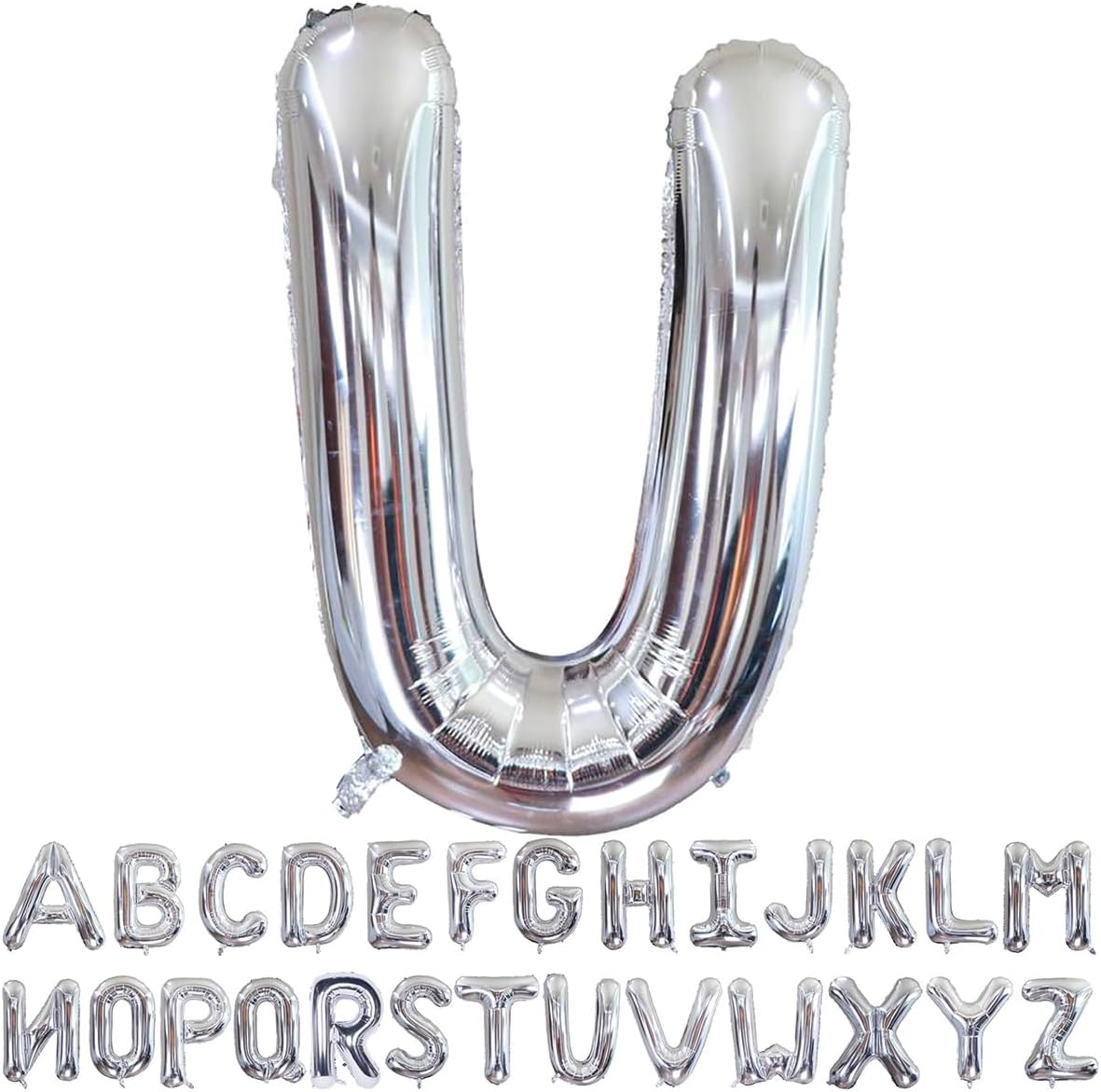 Helium Silver Letters A-Z Balloons