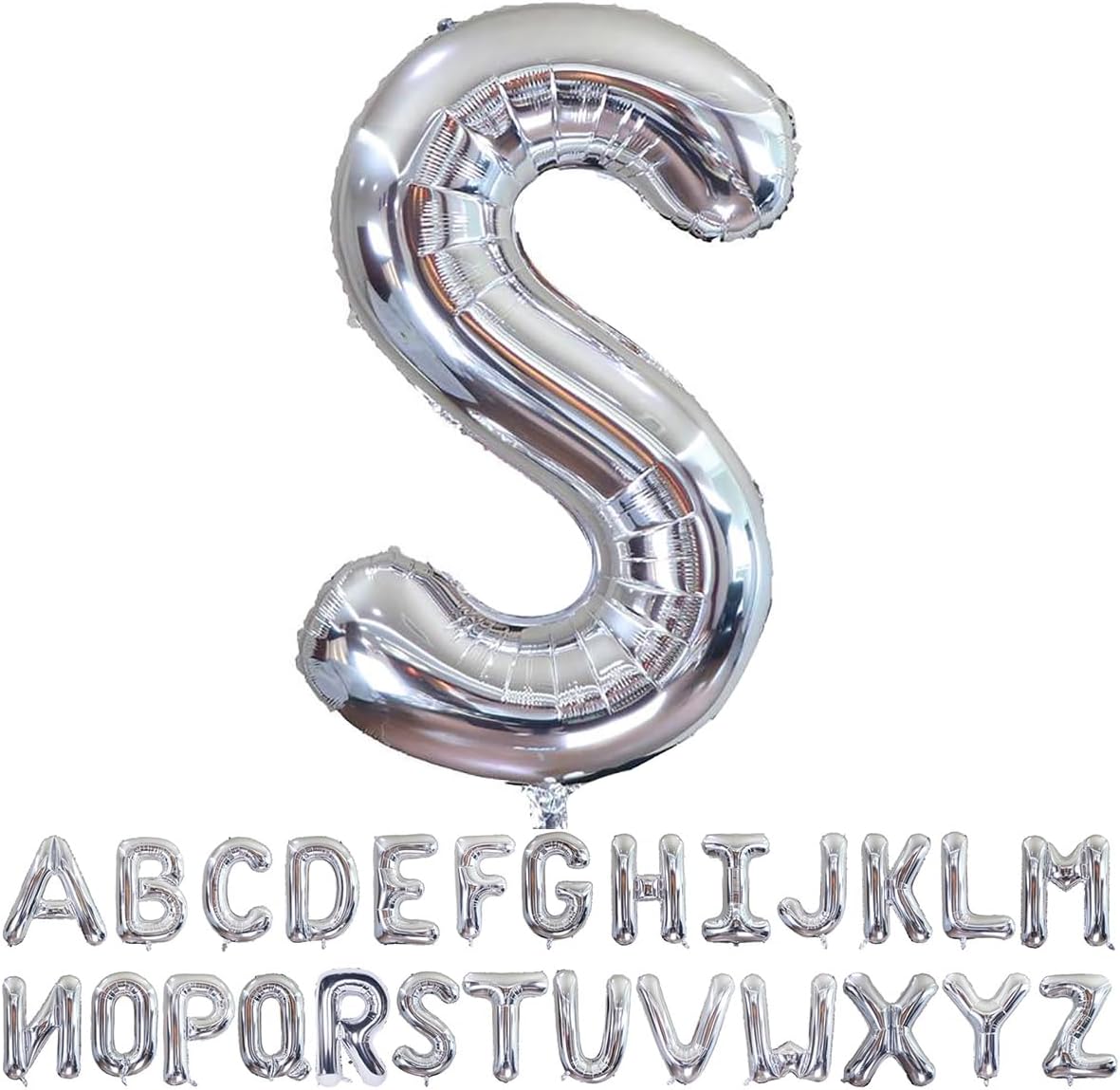 Helium Silver Letters A-Z Balloons