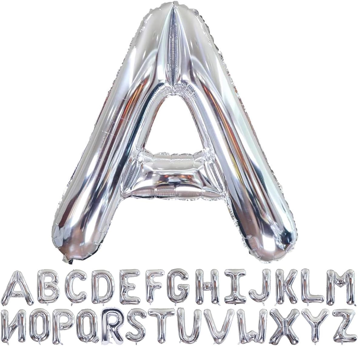 Helium Silver Letters A-Z Balloons