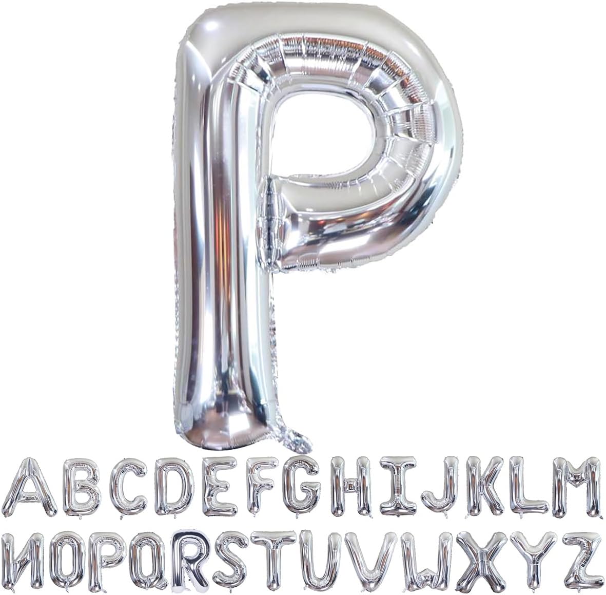 Helium Silver Letters A-Z Balloons