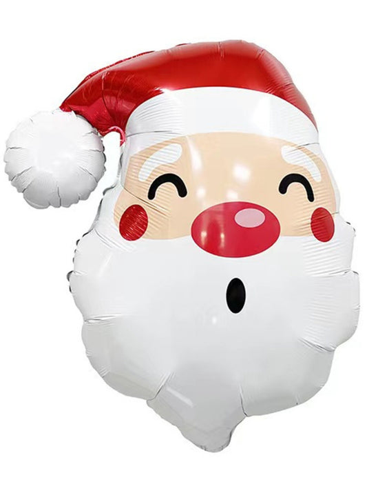 Santa Claus Face Christmas Helium Balloon Red White