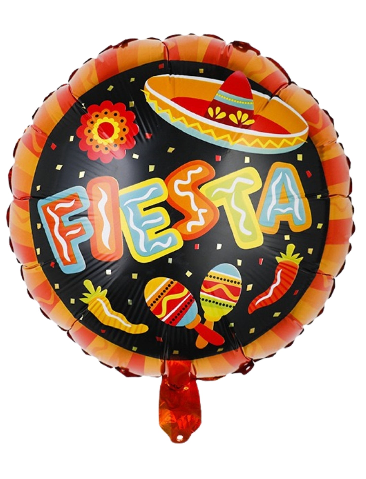 Fiesta Mexican Theme Kids Birthday Helium Balloon Bouquet Orange