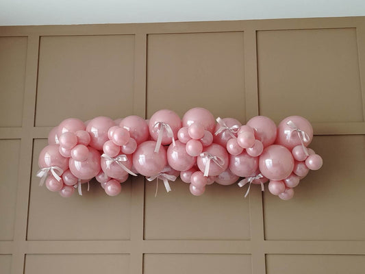 Mini Chain Double Layered Pink and Pearl White with Ribbons Customizable Design - Perfect for any Special Occasions
