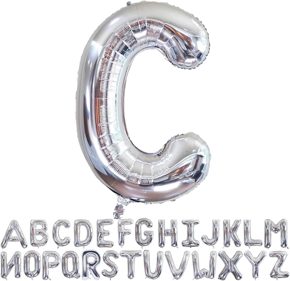 Helium Silver Letters A-Z Balloons