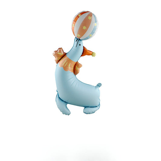 Seal with Ball Circus Carnival Helium Foil Balloon - Perfect for any celebrations!