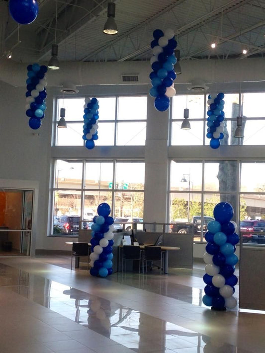 Balloon Blue and White Pillar/Column/Tower - Corporate Event, Grand Opening, Company Event Perfect for special occasion!