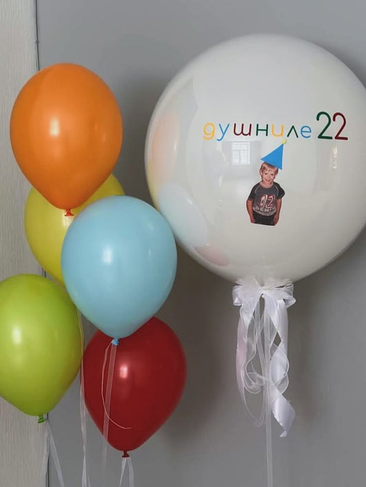 Customization Photo Balloon Personalised Latex Customize Sticker Photo and Latex Birthday