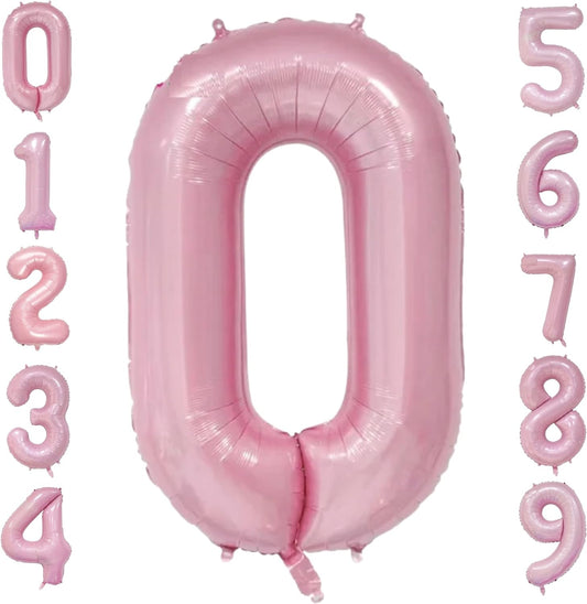 40-inch Number Balloon 0-9  Kids Birthday Helium Balloon Bouquet Pink