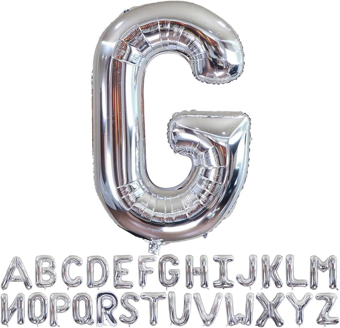 Helium Silver Letters A-Z Balloons