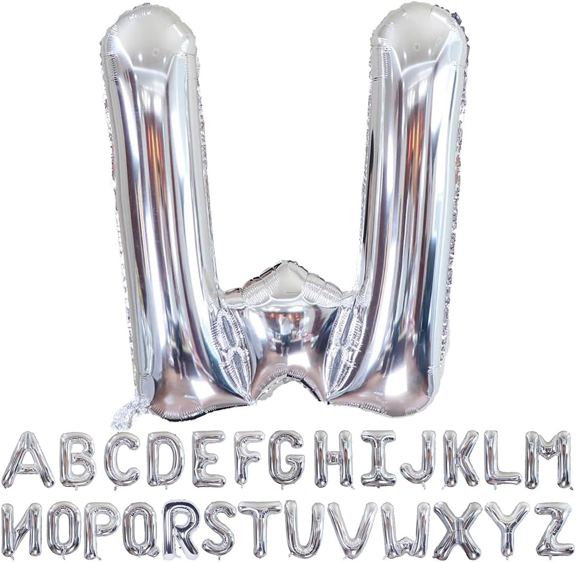 Helium Silver Letters A-Z Balloons