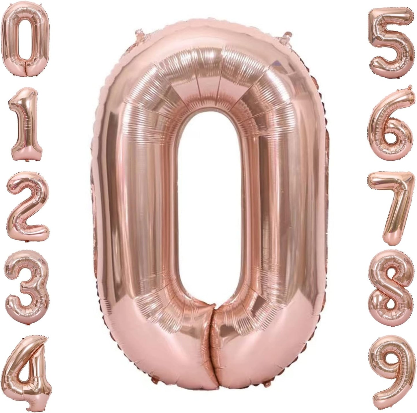 40-inch Number Balloon 0-9  Kids Birthday Helium Balloon Bouquet Rose Gold