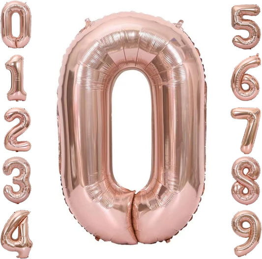 32-inch Number Balloon 0-9  Kids Birthday Helium Balloon Bouquet Rose Gold