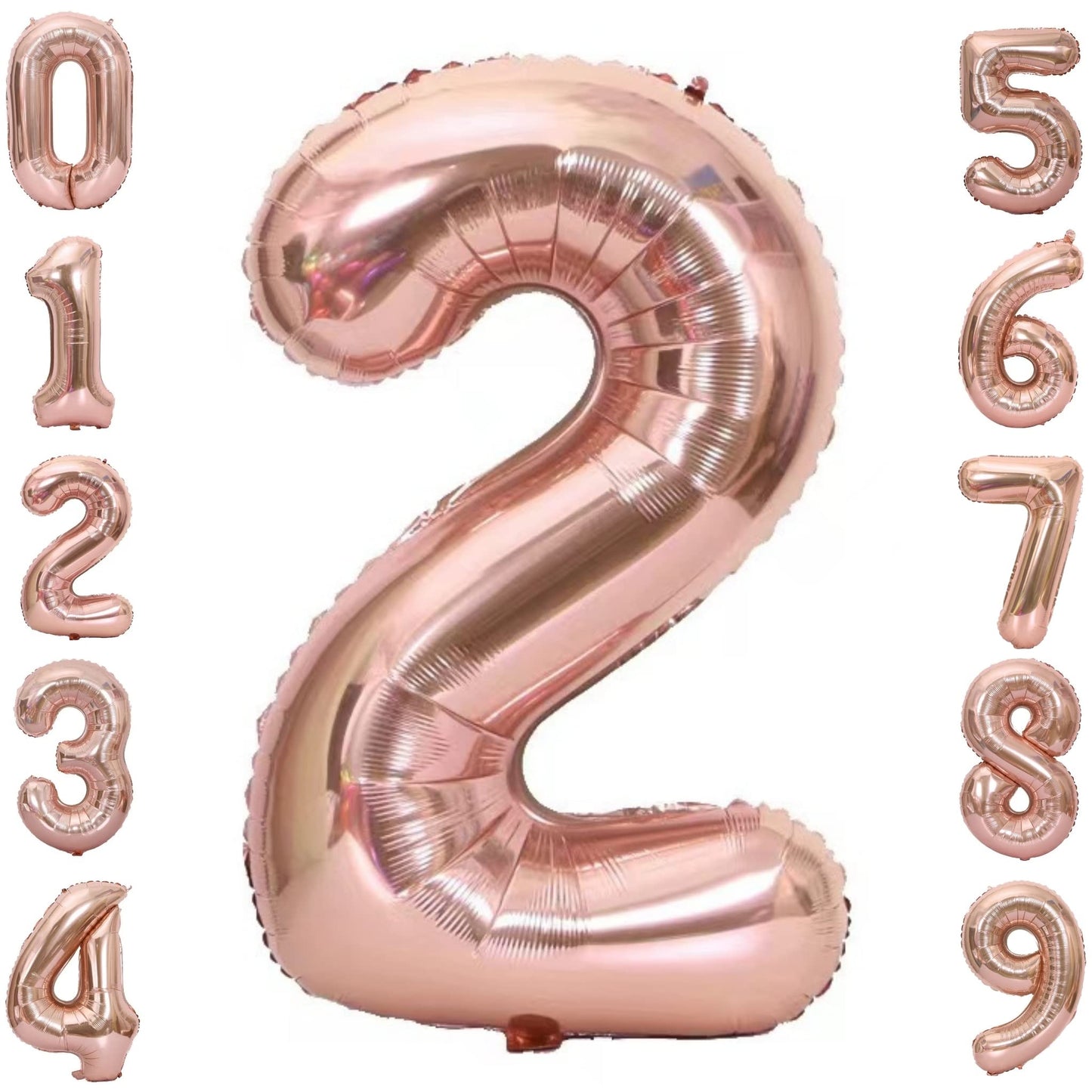 40-inch Number Balloon 0-9  Kids Birthday Helium Balloon Bouquet Rose Gold