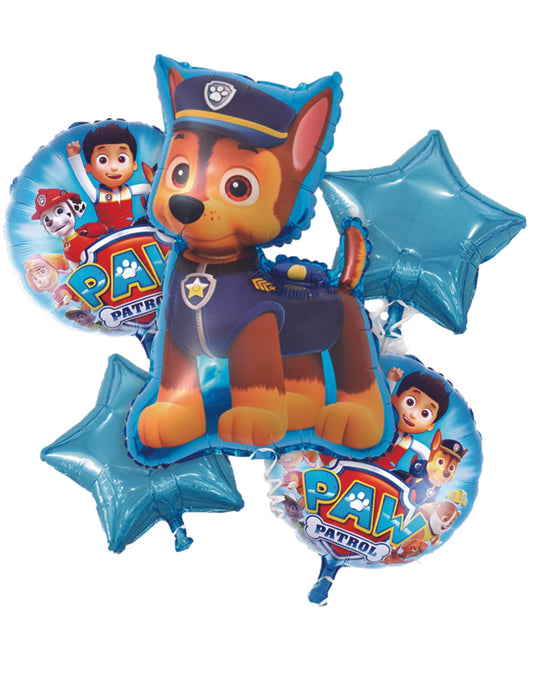 Paw Patrol Superhero Team Happy Birthday Helium Balloon Set Bouquet Blue