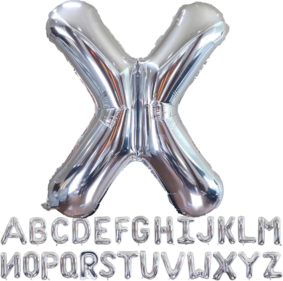 Helium Silver Letters A-Z Balloons