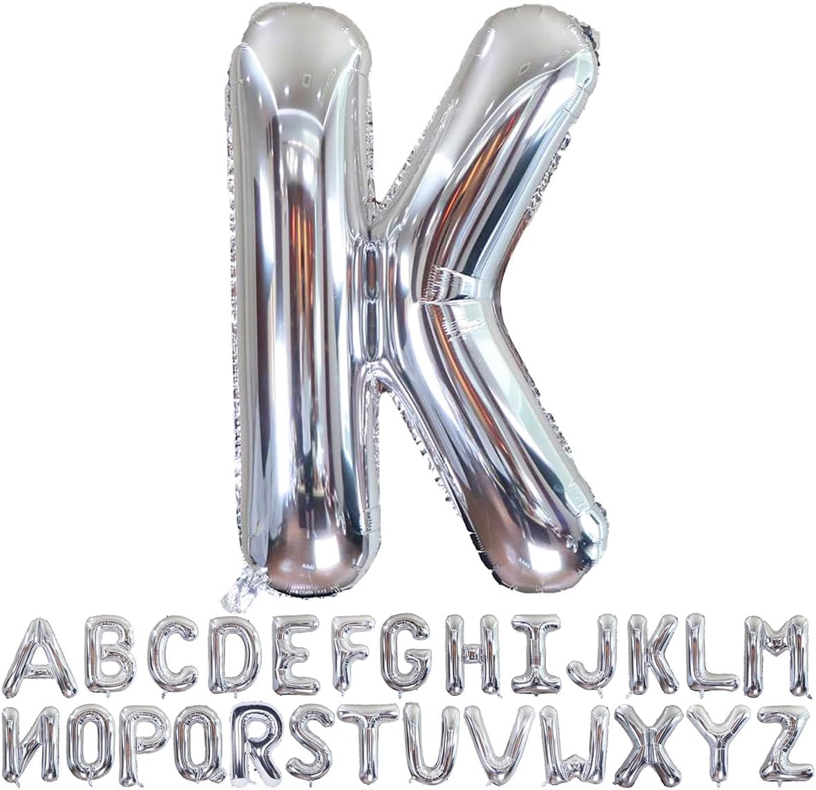 Helium Silver Letters A-Z Balloons