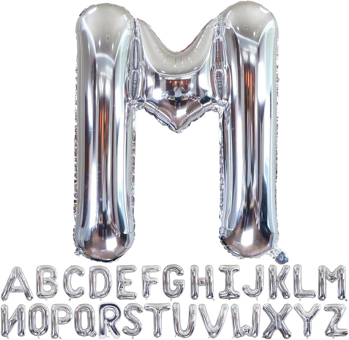 Helium Silver Letters A-Z Balloons