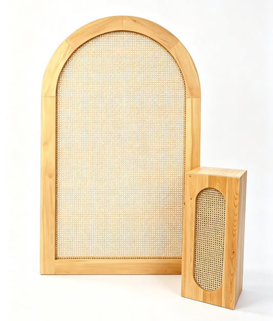 Beach Boho Rattan Backdrop & Cake Stand Rental - Perfect for special occasion; Proposal, Wedding