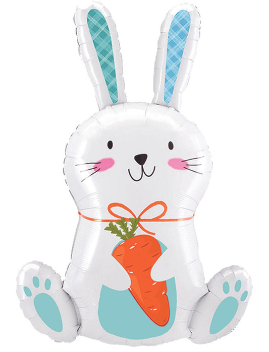 Bunny Happy Easter Bunny Kids Birthday Helium Balloon Bouquet Blue White