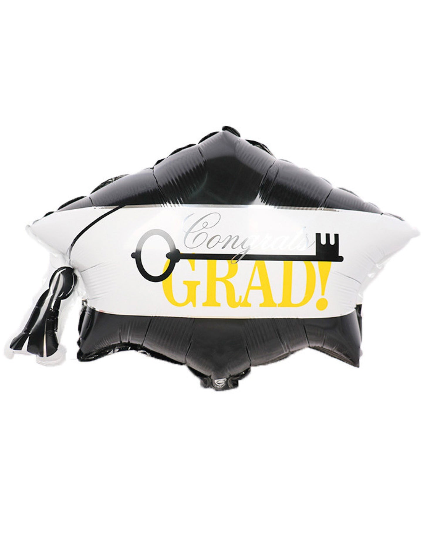 Congrats Grad Graduation Helium Balloon Bouquet Black White