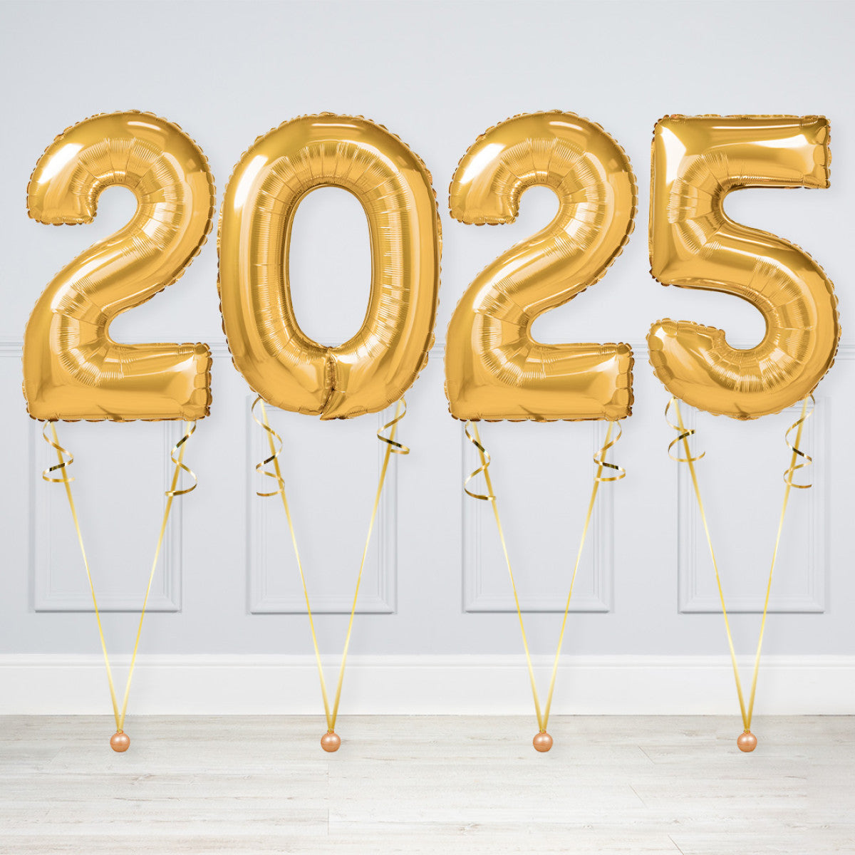 40-Inch Helium-Filled 2025 Number Balloons New Year's Eve – All Colors Available (Gold, Silver, Black, and More)