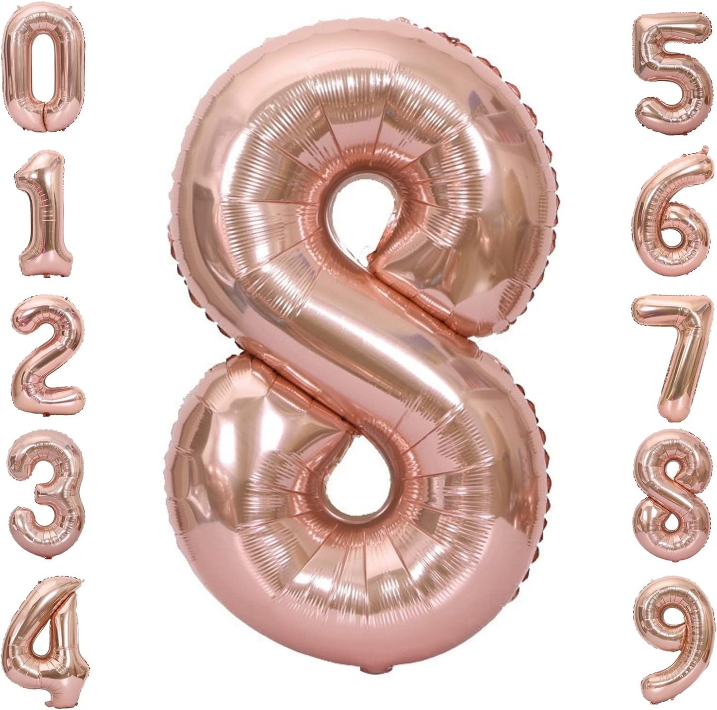 40-inch Number Balloon 0-9  Kids Birthday Helium Balloon Bouquet Rose Gold