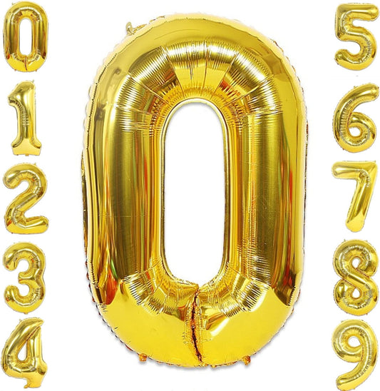 40-inch Number Balloon 0-9  Kids Birthday Helium Balloon Bouquet Gold