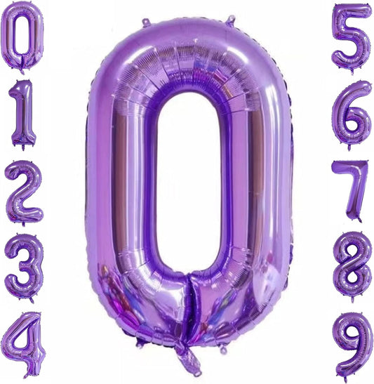 40-inch Number Balloon 0-9  Kids Birthday Helium Balloon Bouquet Purple