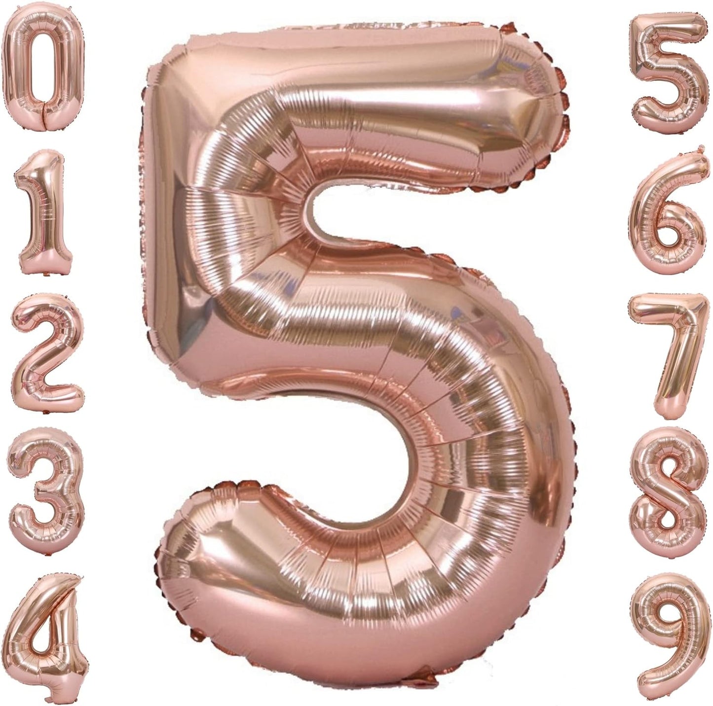 40-inch Number Balloon 0-9  Kids Birthday Helium Balloon Bouquet Rose Gold