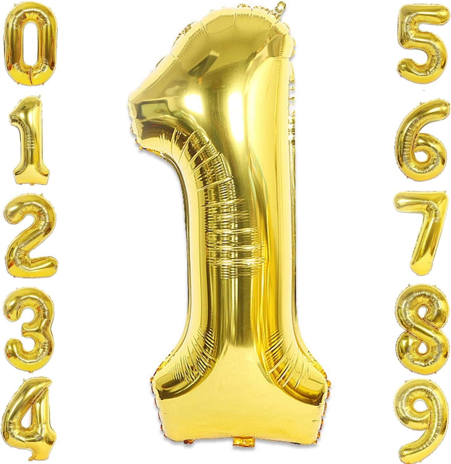 40-inch Number Balloon 0-9  Kids Birthday Helium Balloon Bouquet Gold