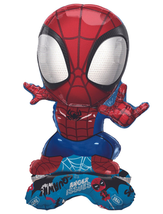 Spiderman Self-Stand Superhero Kids Birthday Balloon Bouquet Red