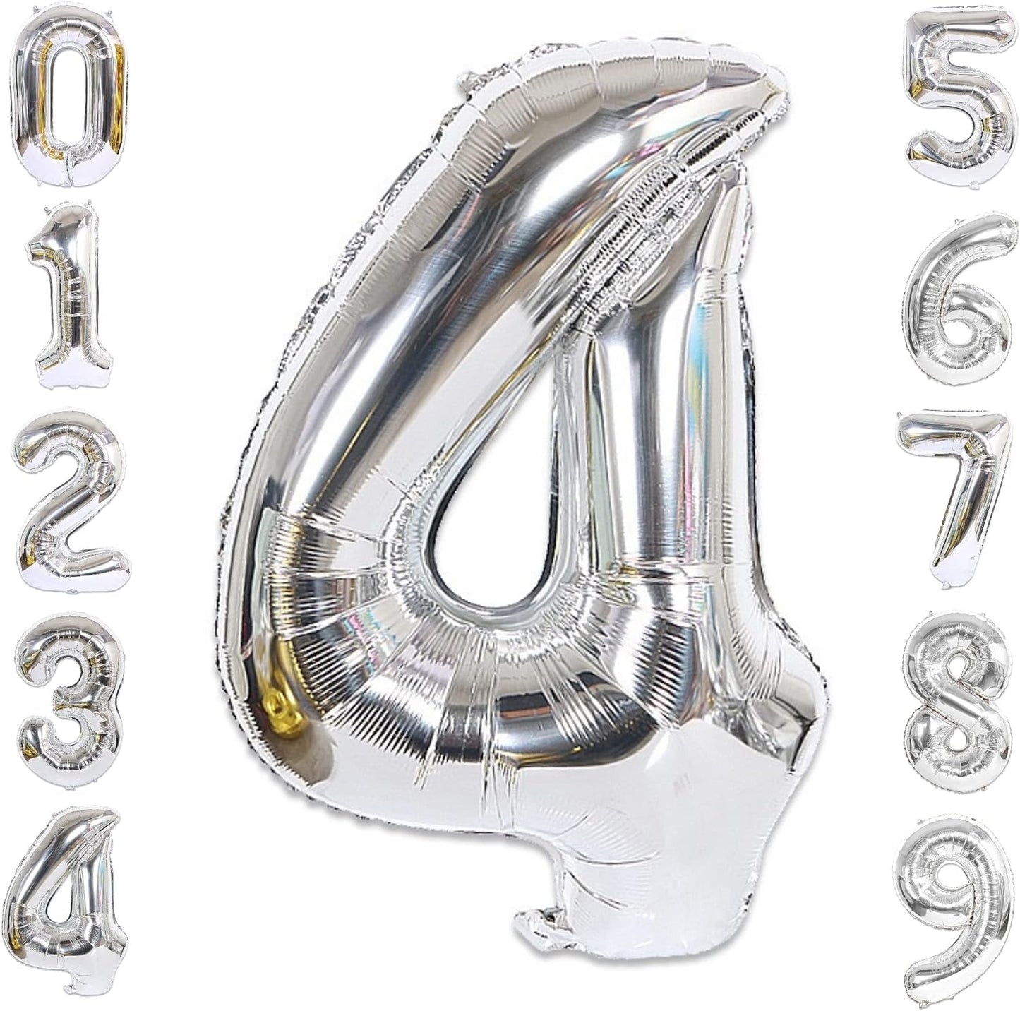 40-inch Number Balloon 0-9  Kids Birthday Helium Balloon Bouquet Silver