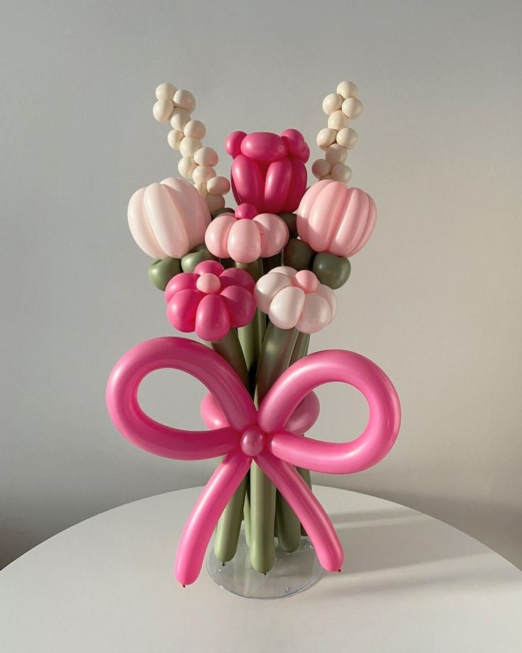 Customize Balloon Bouquet Flowers Colors Pink, Beige and Green - Perfect for any special occasions!