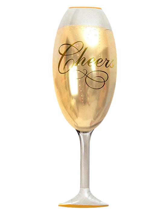 Cheers Glass Champaign  Kids Birthday Helium Balloon Bouquet Gold