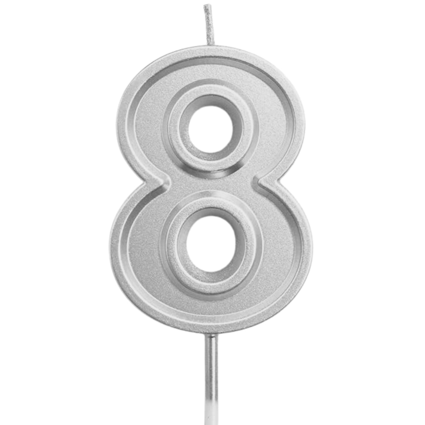 Silver Number Candles – Available in All Digits for Birthdays & Celebration