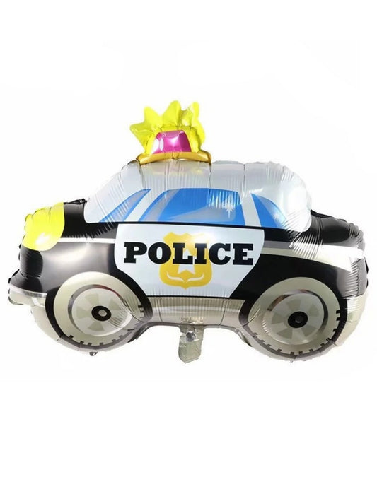 Police Car Kids Birthday Helium Balloon Bouquet Blue Black