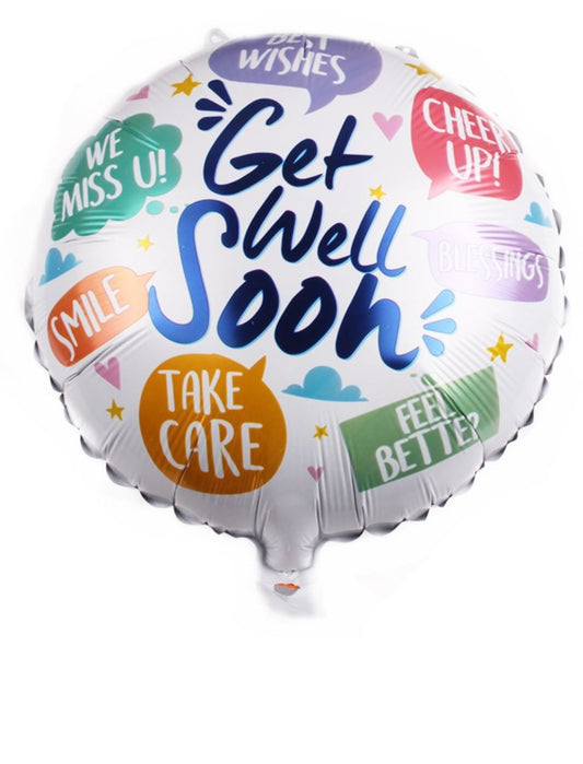 Get Well Soon Balloons Sun Foil Balloons to Express Your Sympathy and Bring a Smile to the Face of a Sick Friend Helium Balloon Bouquet White