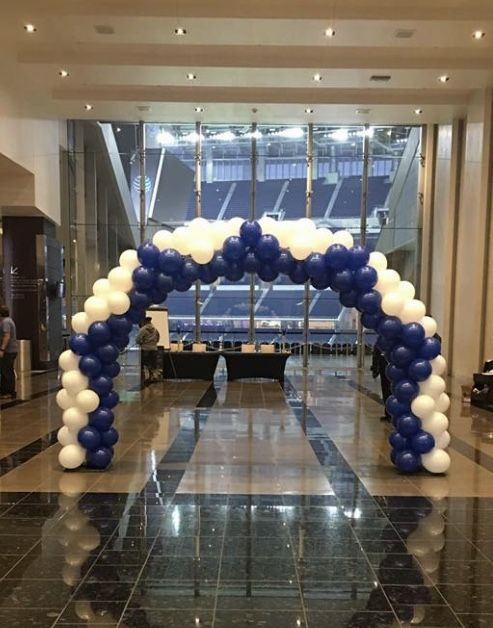Balloon Arch Arrangement Blue and White - Corporate Event, Grand Opening, Company Event Perfect for special occasion!