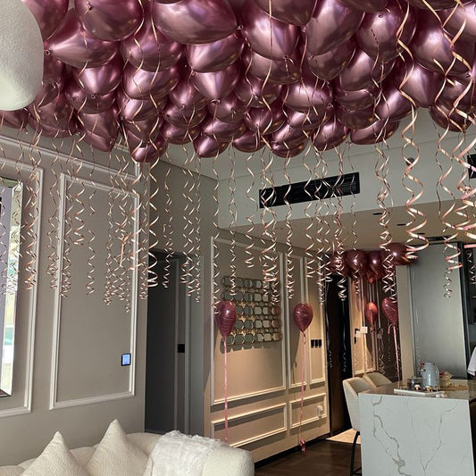 Shinny Pink Helium Latex Ceiling Balloons - Perfect for any occasions!