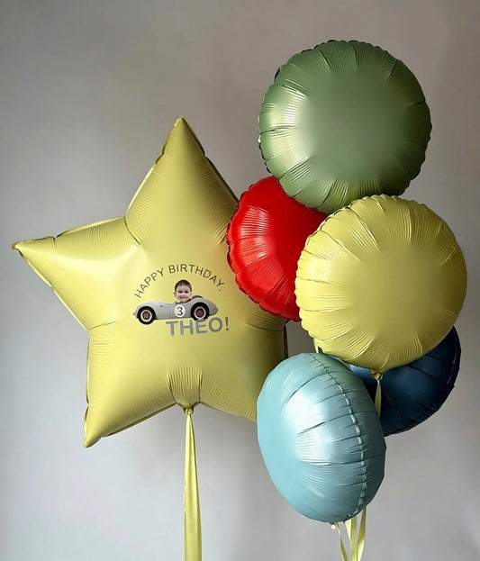 Customization Photo Balloon Personalised Latex Customize Sticker Photo and Latex Yellow Star