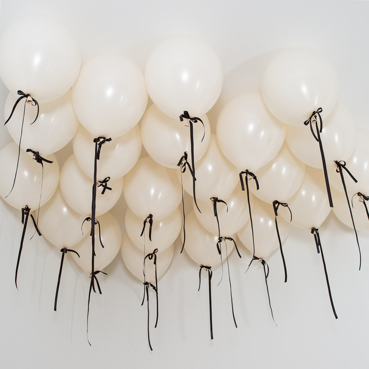 Black Bow Ivory Rainbow Daisy Helium Ceiling Balloons Elevate Your Celebration with Stunning Helium Ceiling Balloons Helium Balloon Bouquet