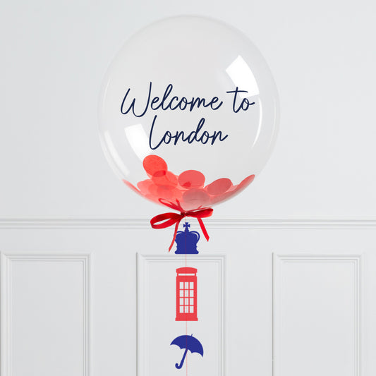 Personalised Helium Balloon London Confetti Helium Bubble Balloon Elevate Your Celebration with Our Stunning Helium Bubble Balloon Bouquet