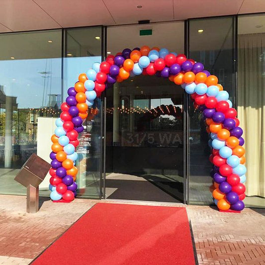Balloon Arch Blue, Purple, Red and Orange Spiral Arrangement - Corporate Event, Grand Opening, Company Event Perfect for special occasion!