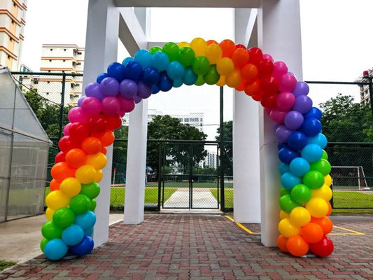Balloon Arch Purple, Blue, Green, Yellow and Orange Rainbow Arrangement - Corporate Event, Grand Opening, Company Event Perfect for special occasion!