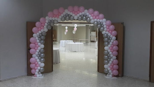 Balloon Arch Arrangement Pink, White and Silver- Corporate Event, Grand Opening, Company Event Perfect for special occasion!