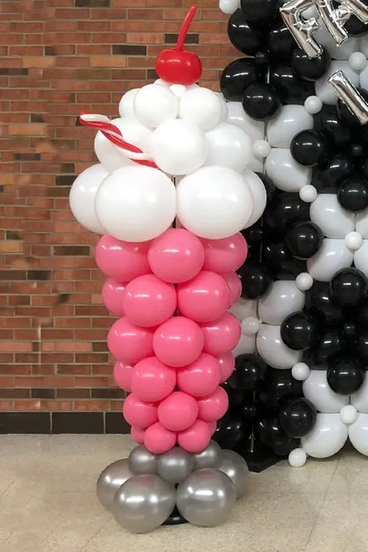 Balloon Silver, Red, White and Pink Designed Ice cream - Ice Cream-Themed Perfect for special occasions!